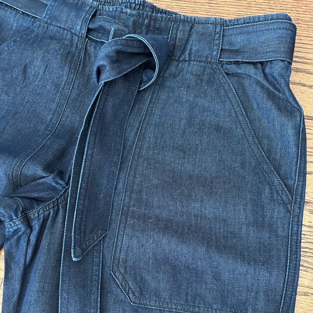 NWT Lilla P Size Small Dark Blue Denim Tie-Waist Women’s Pants - Picture 6 of 14